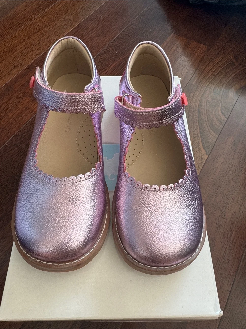 Elephantito Kids Metallic Pink Mary Jane Shoes